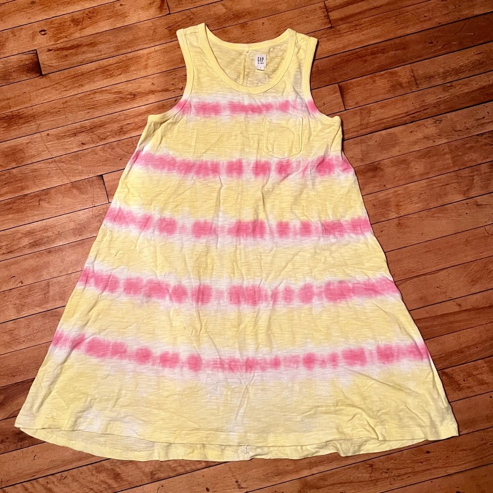 Gap Kids Yellow & Pink Tie Die Dress - Size Large